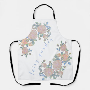 Fairy garden elegant pattern of rose flower classi apron