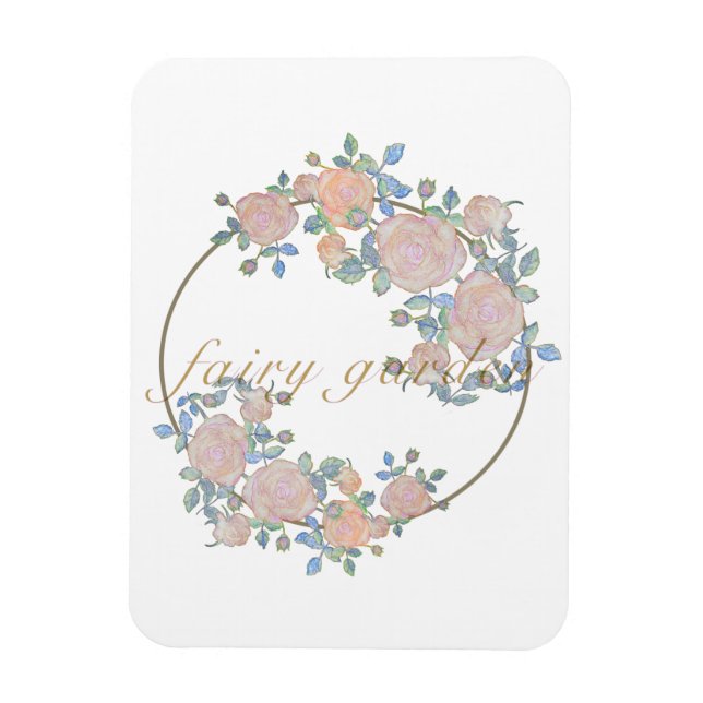 Fairy garden elegant pattern of rose flower classi magnet (Vertical)
