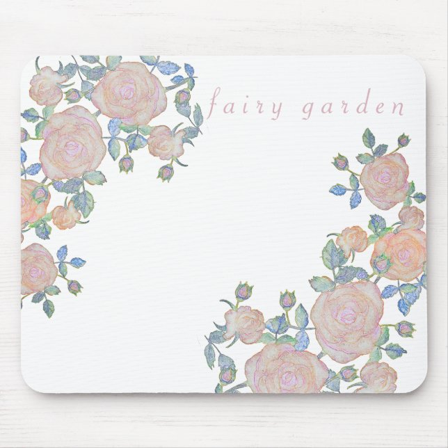 Fairy garden elegant pattern of rose flower classi mouse mat (Front)
