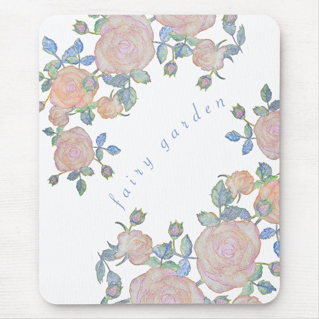 Fairy garden elegant pattern of rose flower classi mouse mat (Front)