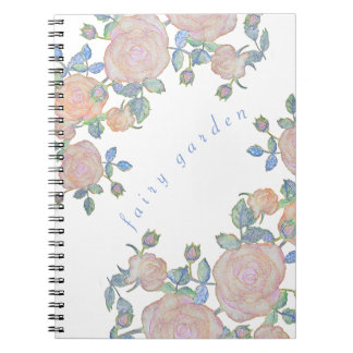 Fairy garden elegant pattern of rose flower classi notebook