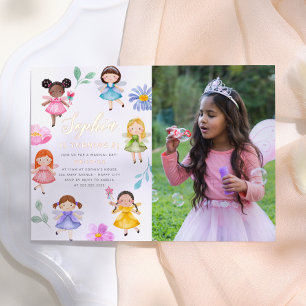 Fairy Garden Floral Girl Photo Birthday Party