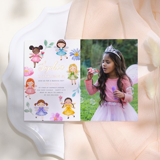 Fairy Garden Floral Girl Photo Birthday Party (Creator Uploaded)