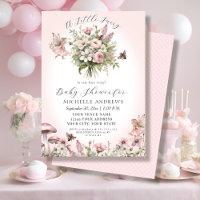 Fairy Garden Floral Mushroom Pink Girl Baby Shower