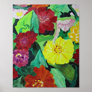 Fairy Garden Flower Painting Art Poster
