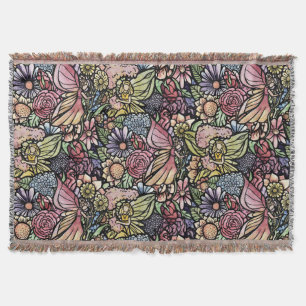 Fairy Garden Gardening Throw Blanket