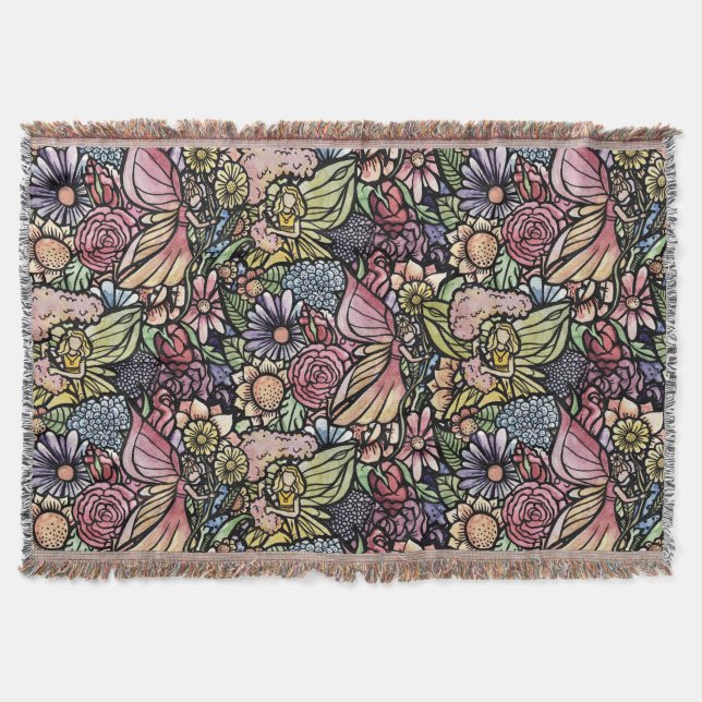 Fairy Garden Gardening      Throw Blanket (Front)