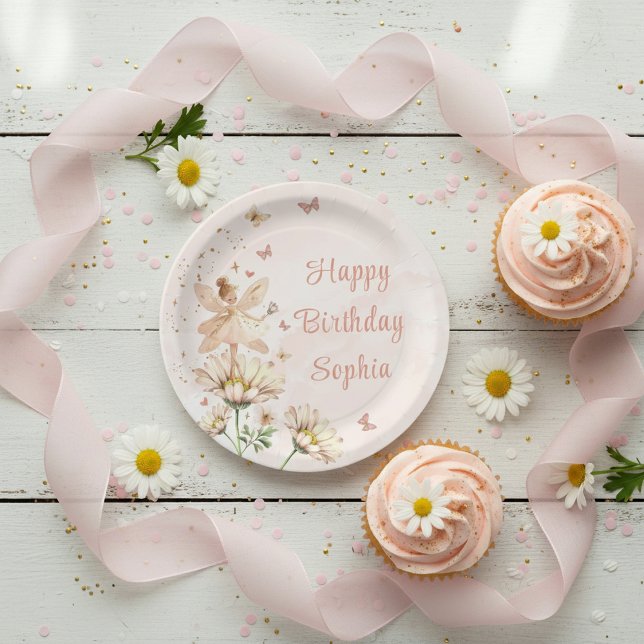 Fairy Garden Girl Birthday Party Paper Plate (Creator Uploaded)