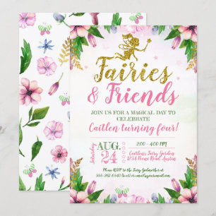 Fairy Garden Magical Enchanted Floral Birthday Invitation