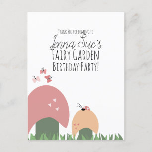 Fairy Garden Mushrooms Ladybugs Butterflies  Postcard