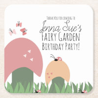 Fairy Garden Mushrooms Ladybugs Butterflies   