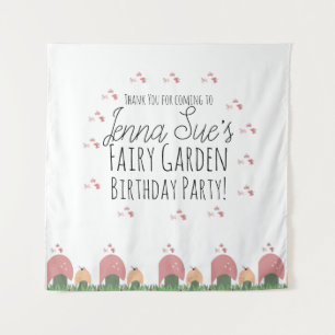 Fairy Garden Mushrooms Ladybugs Butterflies   Tapestry