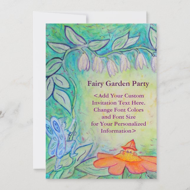 Fairy Garden Party Custom Invite or Invitations (Back)