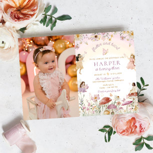 Fairy Garden Photo Birthday Party Invitation