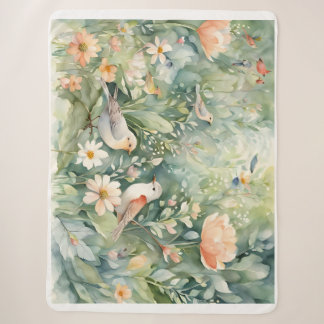 Fairy garden Sherpa Blanket