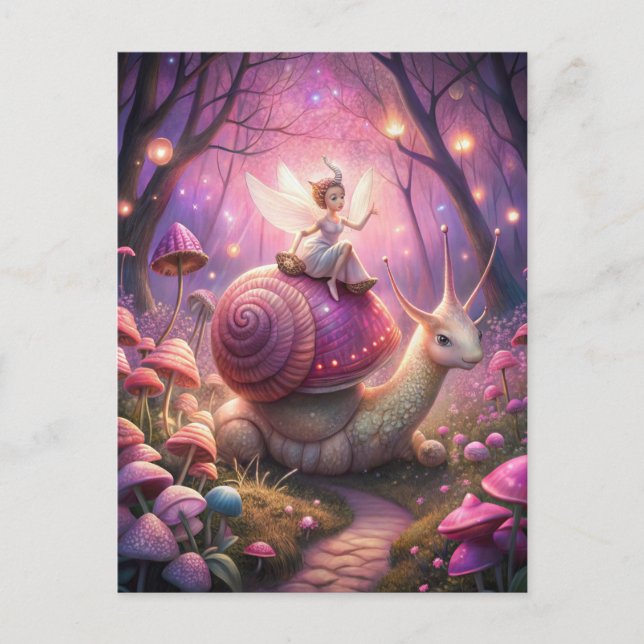 Fairy Garden Snail Postcard (Front)