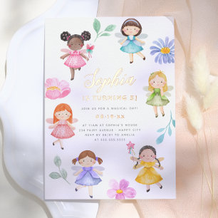 Fairy Garden Watercolor Floral Girl Birthday Party