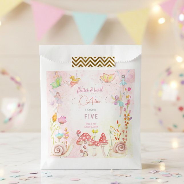 Fairy garden watercolor kids birthday favour bags (Creator Uploaded)