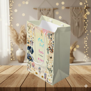 Fairy garden watercolor kids birthday medium gift bag