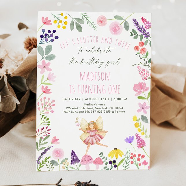 Fairy Garden Wildflower Birthday Invitation (Creator Uploaded)