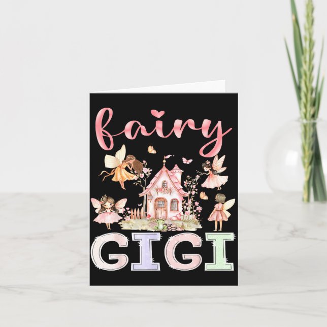 Fairy Gigi Magical Floral Funny Birthday Girl Fair Card (Front)