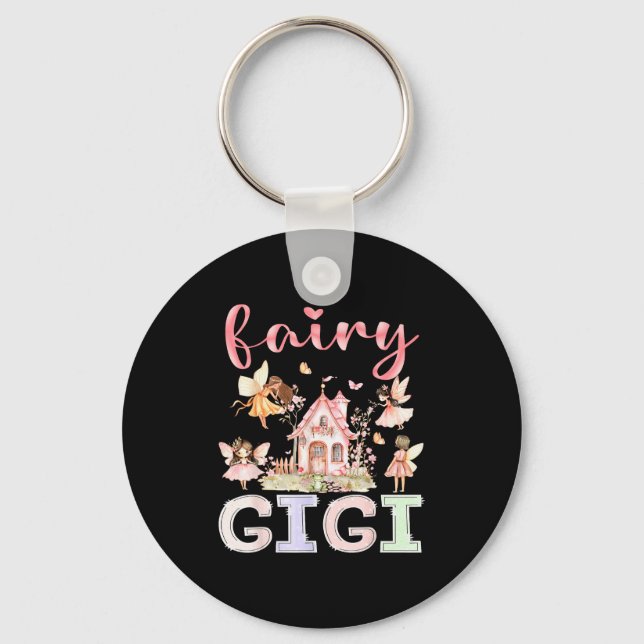 Fairy Gigi Magical Floral Funny Birthday Girl Fair Key Ring (Front)
