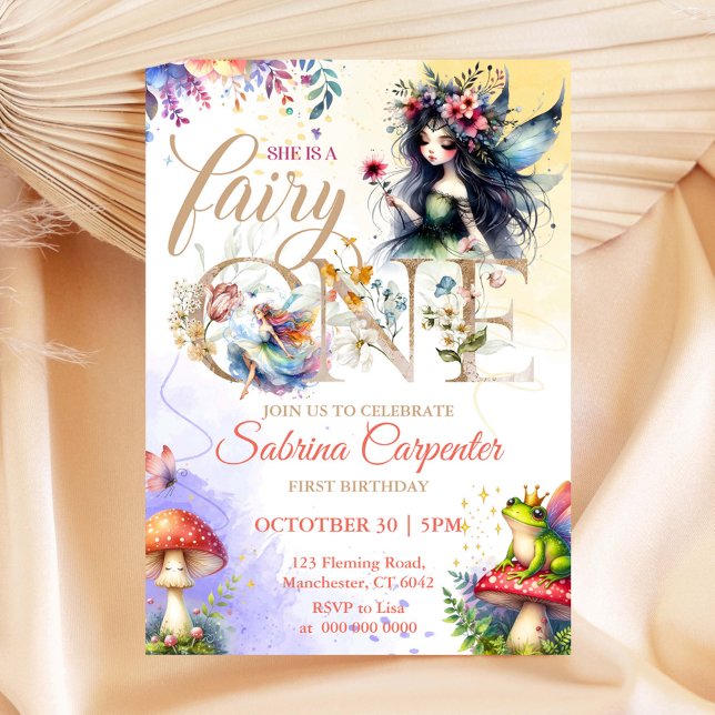 Fairy Girl 1st Birthday Invitation (Creator Uploaded)