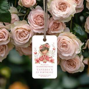 Fairy Girl 1st Birthday Magical Pink Floral Favour Gift Tags