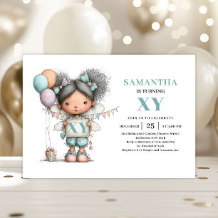 Fairy Girl 1st Birthday Magical Whimsical Cute Invitation