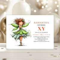 Fairy Girl 1st Birthday Whimsical Floral invitatio