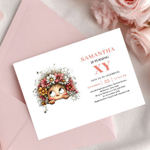 Fairy Girl 7th Birthday Whimsical Pink invitation