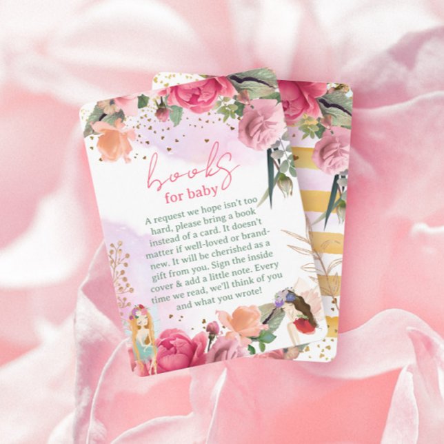 Fairy Girl Baby Shower Book Request Enclosure Card (Creator Uploaded)