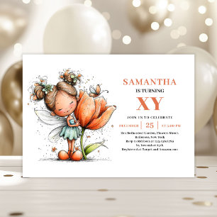 Fairy Girl Birthday Floral Magical invitation