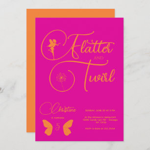 Fairy Girl Birthday Minimalist Simple Modern Invitation