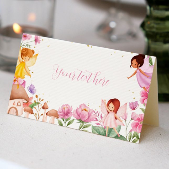 Fairy Girl Birthday Party Place Card (Creator Uploaded)