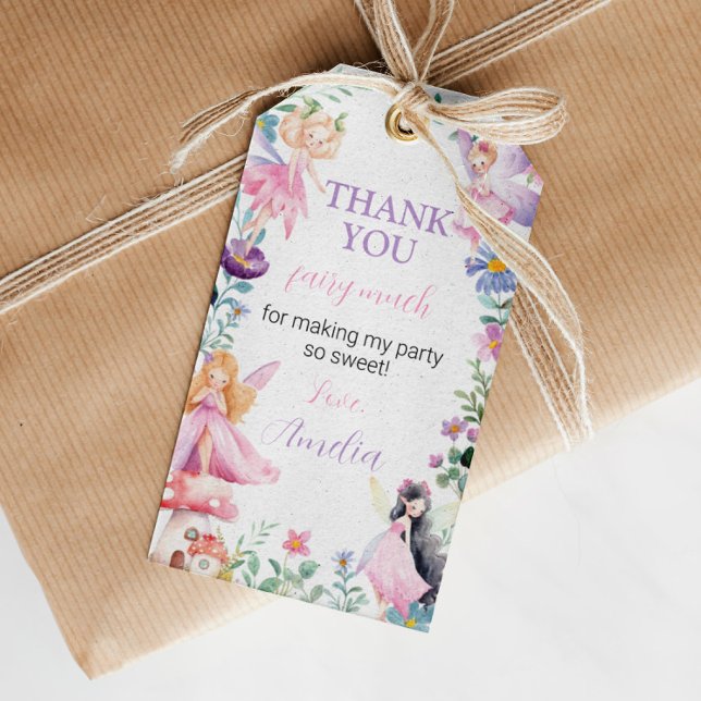 Fairy Girl Birthday Party Thank You Tag (Creator Uploaded)