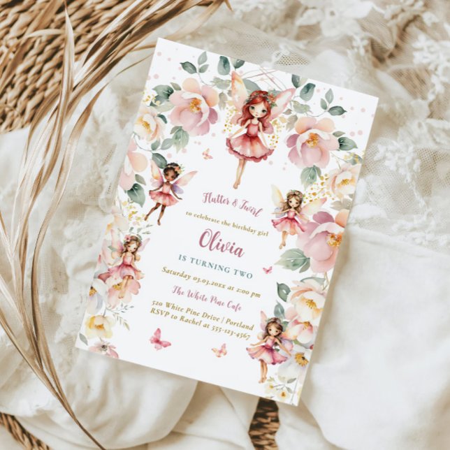 Fairy Girl Birthday Whimsical Enchanted Floral Invitation (Creator Uploaded)