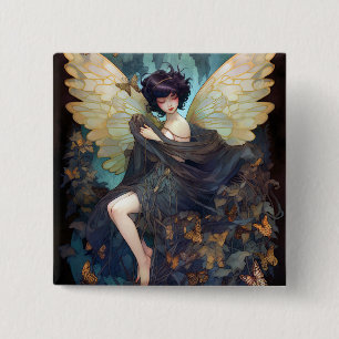 Fairy Girl Fantasy Art 15 Cm Square Badge