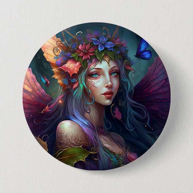 Fairy Girl Fantasy Art Button (Front)