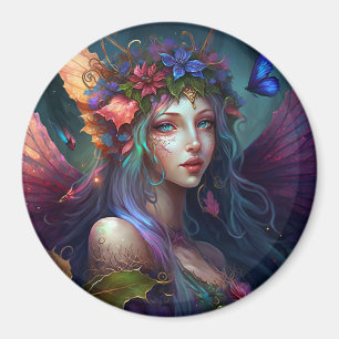 Fairy Girl Fantasy Art Button Magnet