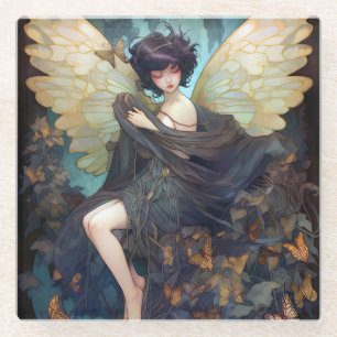 Fairy Girl Fantasy Art Glass Coaster
