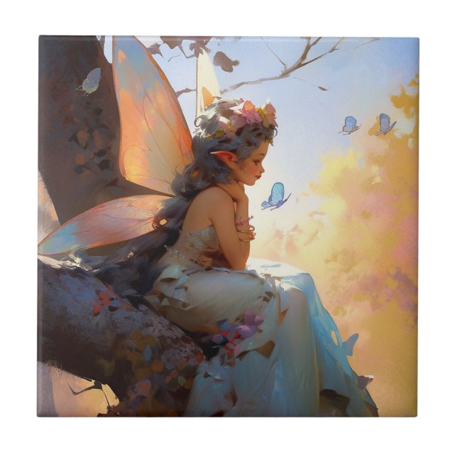 Fairy Girl Fantasy Art Tile (Front)
