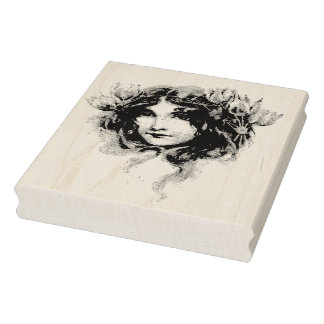 Fairy Girl Gypsy Vintage Rubber Stamp