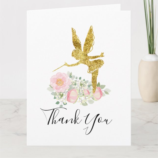 fairy girl party thank you card (Front)