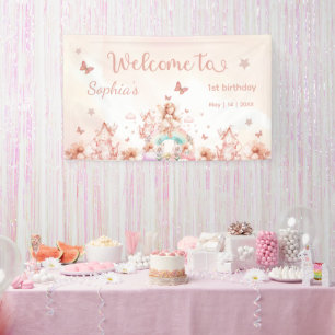 Fairy Girl Rainbow Magic Teapot Birthday Banner