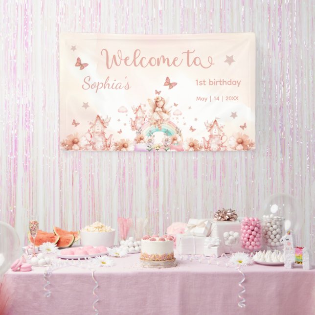 Fairy Girl Rainbow Magic Teapot Birthday  Banner (Party)