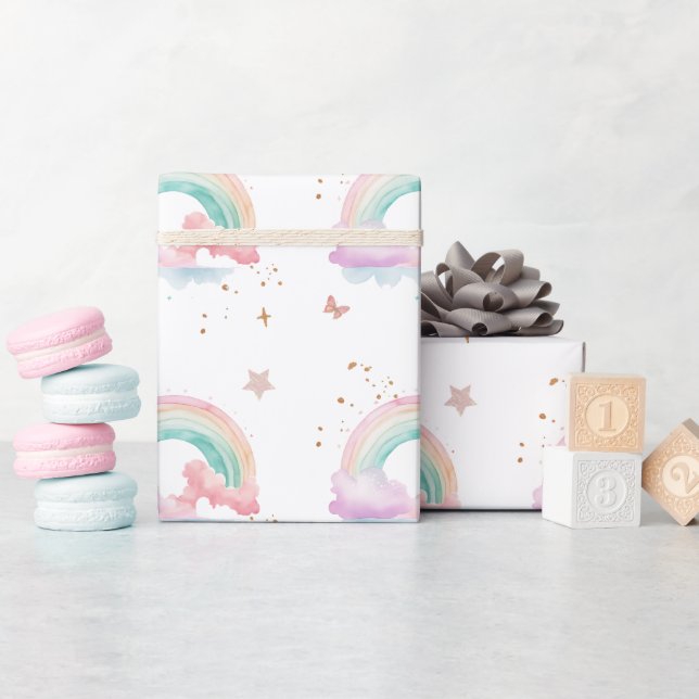Fairy Girl Rainbow Magic Teapot Birthday  Wrapping Paper (Baby Shower)