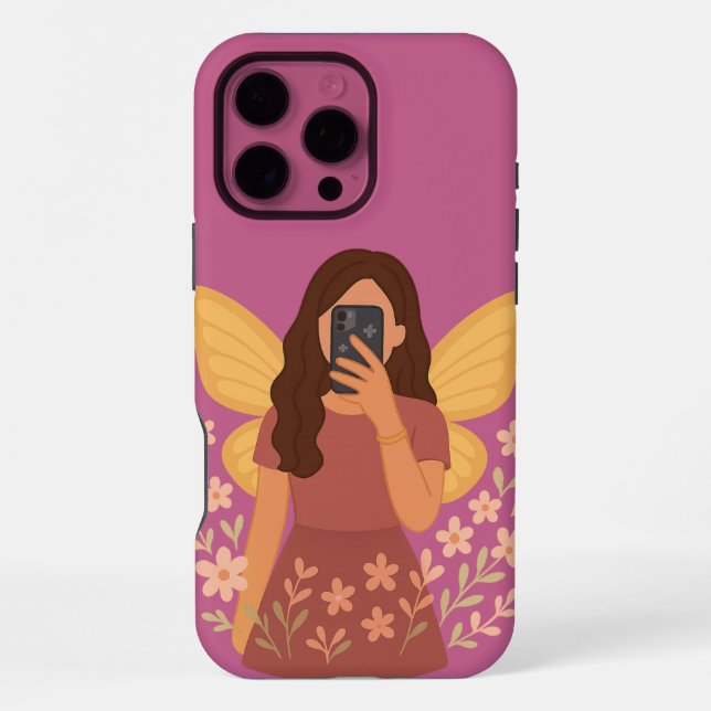 Fairy Girl Selfie Aesthetic Sticker iPhone Case (Back)