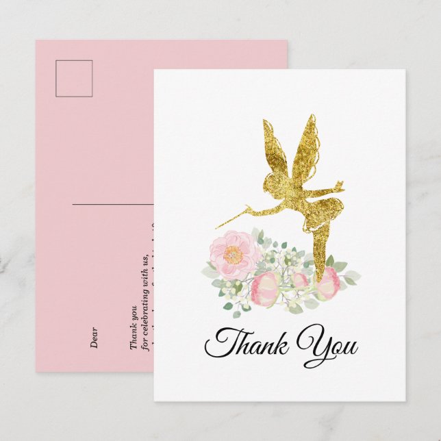 fairy girl thank you card (Front/Back)