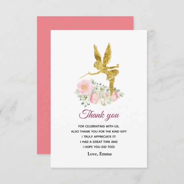 fairy girl thank you card (Front/Back)